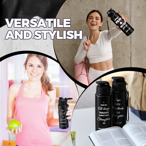 Mifoci 20 Pcs Christian Religious Water Bottle Bulk 17 oz, Black - color: Black