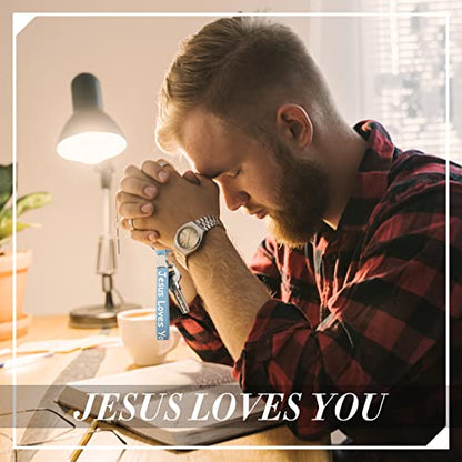 Yinkin 24 Pack Jesus Loves You Keychains, Christian Gifts for Church Vbs