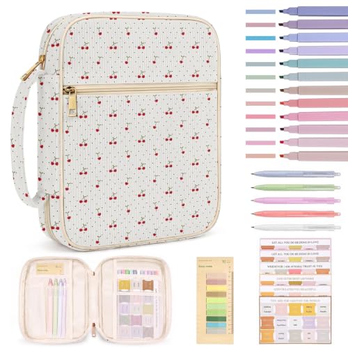 Britimes Bible Cover Case for Women, Bible Cover with Accessories, Cherry - color: Cherry