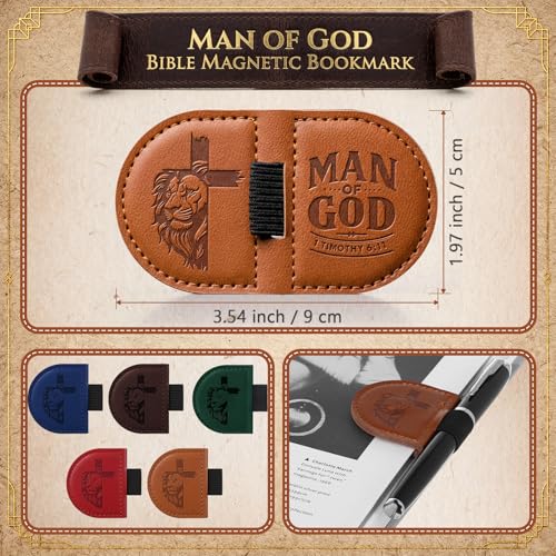 Epakh 8 Pcs Pastor Gift Man of God Leather Magnetic Bookmarks, Classic - style: Classic