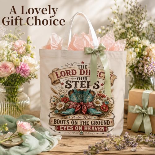 Western Cowgirl Canvas Tote Bag Cowgirl Gifts - color: Western Cowboy Theme 4