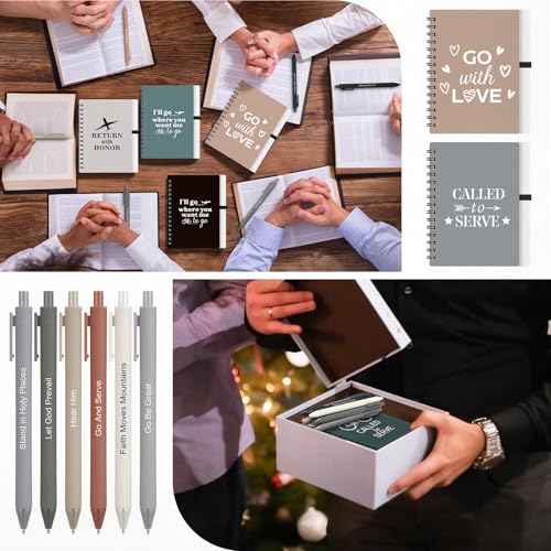 Gueevin 12 Pack Christian Gifts Prayer Journal for Woman Notebook Pen Set