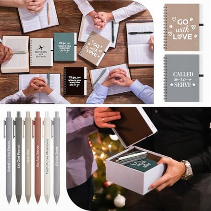 Gueevin 12 Pack Christian Gifts Prayer Journal for Woman Notebook Pen Set