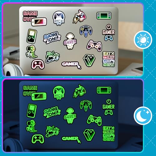 50 Pcs Glow in The Dark Neon Game Stickers for Water Bottle - color: Luminescent-474ksxx