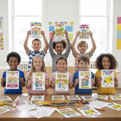 Yinder 20 Pcs Sunday School Coloring Books Bible Verse Coloring Page Bulk - style: Bible Verse