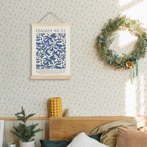 Supwhd Isaiah 40:31 Eagles Christian Wall Art with Wooden Poster Hanger, God is Good Bible Verses Posters Wall Art Decor, Christian Wall Decor for Home Room, 16x24 - color: Isaiah 40:31, size: 24"L x 16"W