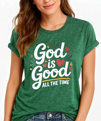 Christian Faith T Shirt – God is Good & Jesus Saves – Inspirational Religious Faith Based Tee Gift