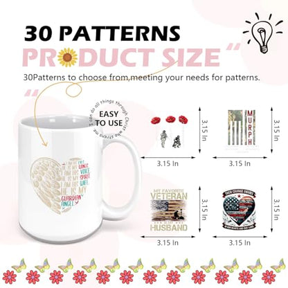 AFRITEE UV DTF Cup Wraps - 30 Sheets 4th of July Independence Day UV DTF Stickers for 16 oz Glass Tumbler, Vintage 250th American Waterproof Transfer Sticker Decals for DIY Water Bottle Coffee Mug - style: Vintage
