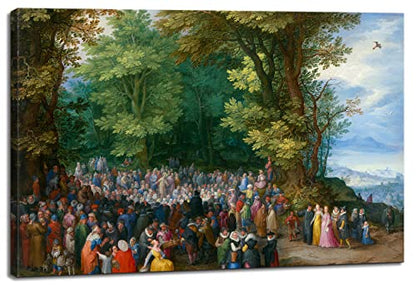 Canvas Print Wall Art - The Sermon on The Mount, 1598 by Jan Brueghel The Elder - 18x12 inches - color: The Sermon on the Mount, size: 18"L x 12"W