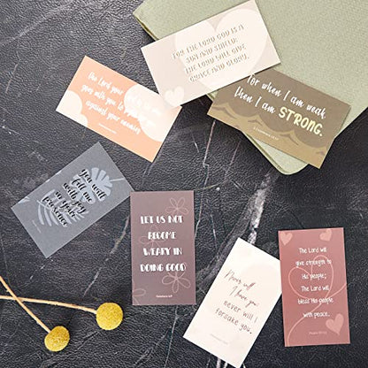 BRYTEFY 100 Earth Tone Prayer Cards, Inspirational Bible Verse Cards, Assorted Mini Scripture Cards, Encouragement Motivational Cards, Christian Bible Gifts