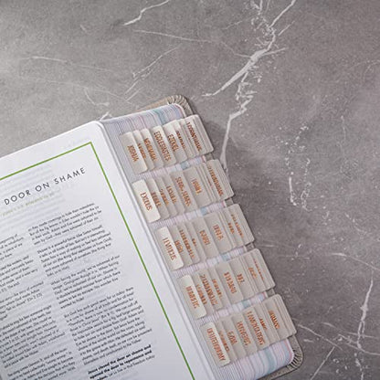 DiverseBee Laminated Bible Tabs with Copper Embossed Lettering (Alabaster) - color: Alabaster