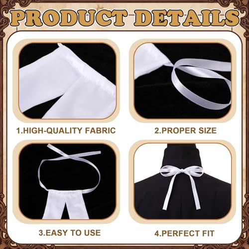 Twistover 2 Pcs Clergy Collars for Men Women, Priest Neck Collar Tabs White Lawyer Tab Tie Barrister Band Preaching Neckwear Collar for Clergy Pastor Lawyer Collars
