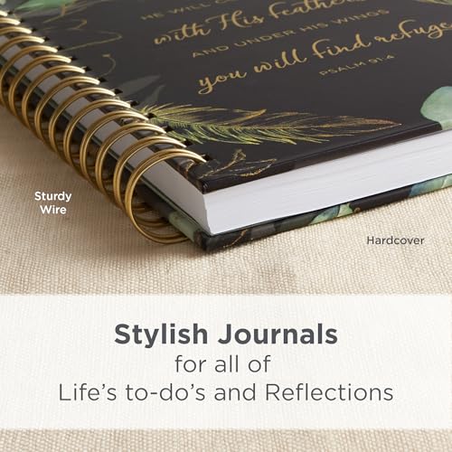Christian Art Gifts Spiral Journal: He Will Cover You - Psalm 91:4