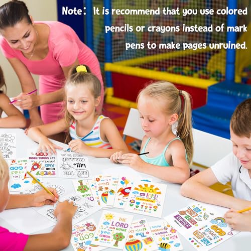 24Pcs Religious Coloring Books Bible Verses DIY Color-in Pages - color: A-bible Style ②