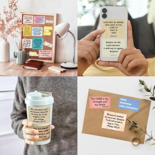 300pcs Vintage Bible Verse Stickers, Christian Bible Quote Stickers - style: Christian