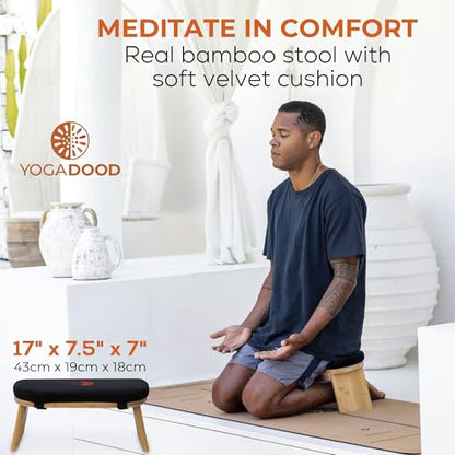 Yoga Dood Meditation Bench - Folding Bamboo Meditation Stool