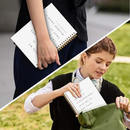 Christian Bible Verse Spiral Notebook 5.5x8.3in, When My Heart is Overwhelmed Psalm 61:2 Scripture Christian Hardcover Notebook Journal Gifts for Women Men - color: When My Heart is Overwhelmed Psalm