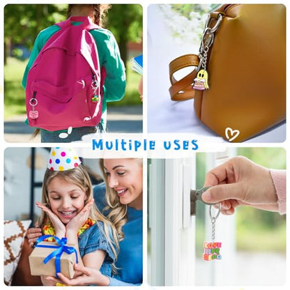 Cute Keychain Bulk,Cute Key Chain for Car Keys Purse Bag Rewards - color: Bookish-30