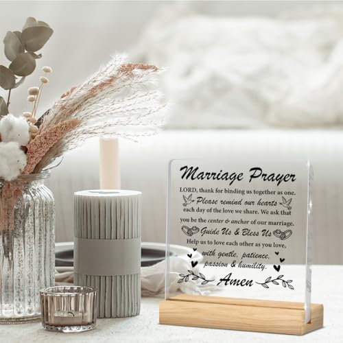Wedding Gifts for Couples 2026, Bridal Shower Gifts for Bride to Be, Marriage Prayer Plaque, Married Couples Anniversary, Marriage Blessing Gifts, Bride, Groom - Mr & Mrs Gift - color: MarriageLord