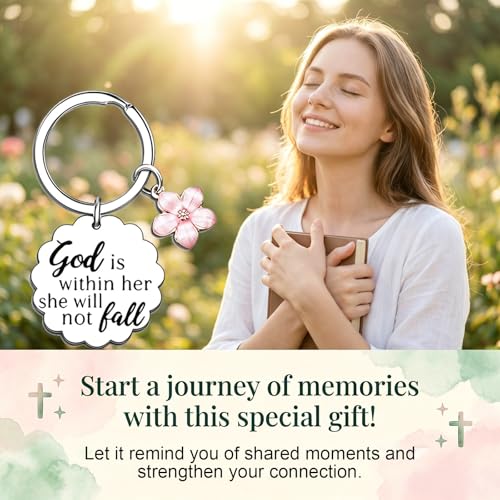 6PCS Christian Keychain for Women, Christian Key Chains, Faith Key Chains for Pastor Mom Sister Christian Bible Accessorie