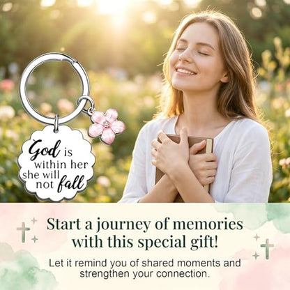 6PCS Christian Keychain for Women, Christian Key Chains, Faith Key Chains for Pastor Mom Sister Christian Bible Accessorie