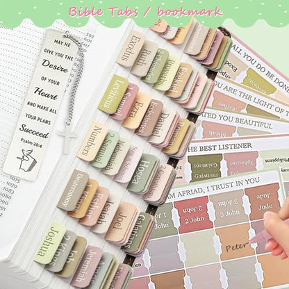 47Pcs Bible Study Guide,Bible Journaling Supplies Kit for Women, Green - color: Green