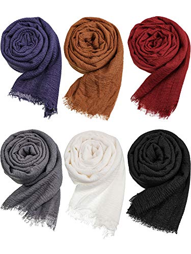 Geyoga 6 Pcs Women Scarf Shawl Hijab Scarves - color: Classic Colors