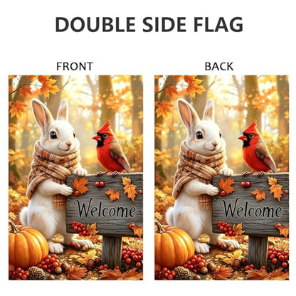 Large Fall Welcome House Flags for Outside 28 x 40 Double Sided - color: Fall, size: 28x40 Inches