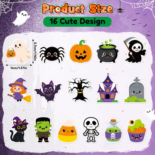 BeYumi Halloween Cute Sticker Roll - 1000Pcs Spooky Boo Skull Stickers Kids - style: Cute Halloween