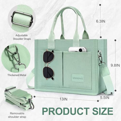 LHMTQVK Canvas Tote Bag for Women, Work & Bible Study Handbag - color: Green