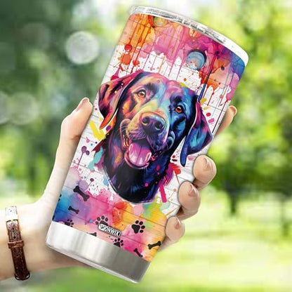 Gifts for Black Lab Lovers 20 Oz Stainless Steel Tumbler Travel Coffee Mug Gift Ideas for Dog Lovers Owners Funny Facts Water Bottle - color: Black Lab