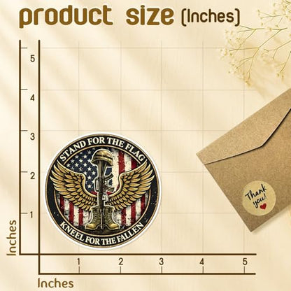 4 Pcs Patriotic Military Stickers - Stand for the Flag Kneel for the Cross - color: Patriotic Sticker