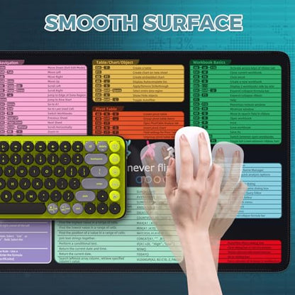 iCasso Excel Cheat Sheet Desk Pad Mat with Excel for Dummies 2025 Book - color: Black