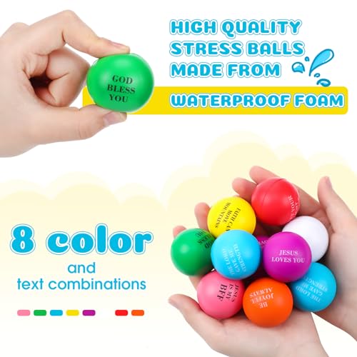 Silipull 48 Pcs Christian Bible Verse Balls Bulk, Bible Toys for Kids