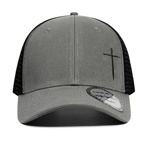 Christian Hats for Men Women,Jesus Cross Hat Christian Religious Gifts for Birthday/Christmas - color: 24.grey 02