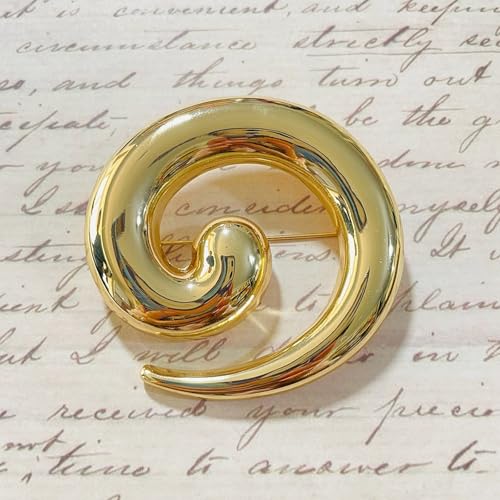 Spiral Brooch for Women Gold Greek Goddess Brooch Pin Silver Spiral Statement Brooches Minimalist Brooches Pins Fashion Statement Jewelry Accessories - color: gold conch