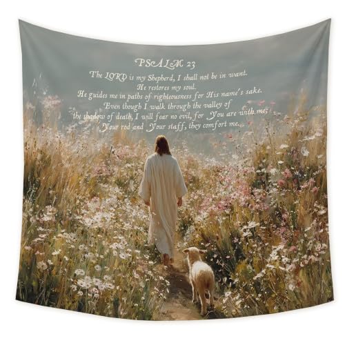SAMKEIDOI Jesus and Lamb Christian Tapestry Wall Hanging 50x60 Inch - color: SJ-2