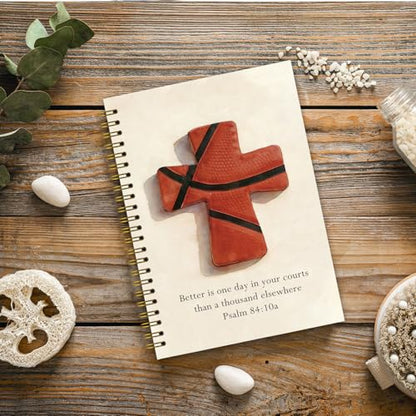 Christian Basketball Notebook, Basketball Coach Gifts for Men & Women & Players, Church Notes Bible Journal for Boys Kids, Prayer Bible School Supplies Notebooks,5.5x8.3 Inches(Red) - color: Red Basketball