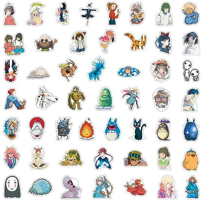 Anime Miyazaki Hayao Stickers Mixed Pack,100pcs Studio Ghibl Anime Vinyl Movie Stickers for Water Bottle, Phone,Hard Hat，Skateboard, Scrapbooking Party Favors & Gifts for Adults Teens - color: Anime