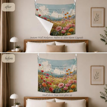 SAMKEIDOI Christian Floral Tapestry Wall Hanging 50x60 Inch - color: SJ-1