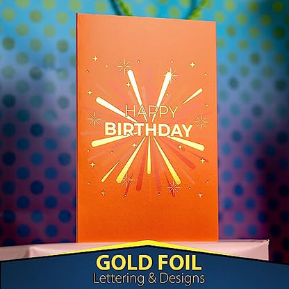24 Pack Unique Gold Foil Birthday Cards with Envelopes & Stickers | 4x6 Inches Blank Happy Birthday Cards Assortment in Bulk for Family, Kids, Friends, Work & Office Celebrations. - size: 4x6 inches