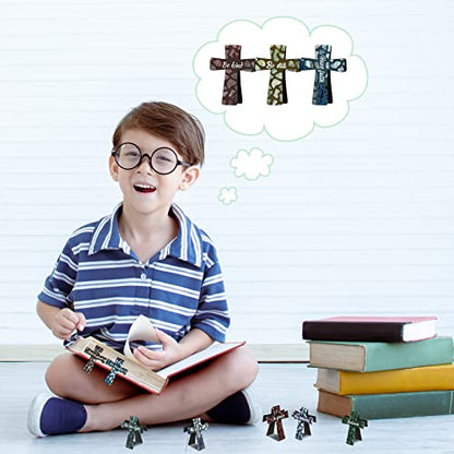 48 Pcs Magnetic Cross Bookmarks Bulk, Marble Style - style: Marble Style