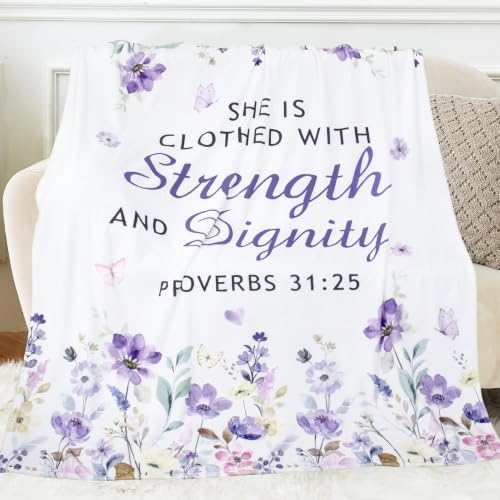 Christian Gifts Blanket Birthday Gifts for Women Throw 50"x60" - color: Purple-christian, size: 50*60