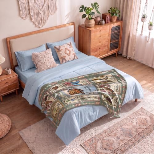 Christian Butterfly Throw Blanket – Inspirational Religious Gifts for Women - color: Tk014, size: 60"x50"