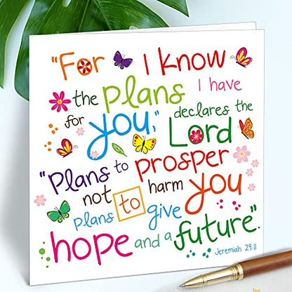 Christian Note Cards with Bible Verses, Set of 12, Blank with Envelopes - color: NT4