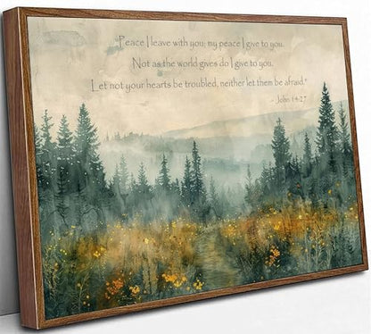 Framed Farm Christian Bible Canvas Wall art 24x36in - color: Bible-Framed, size: 36"L x 24"W