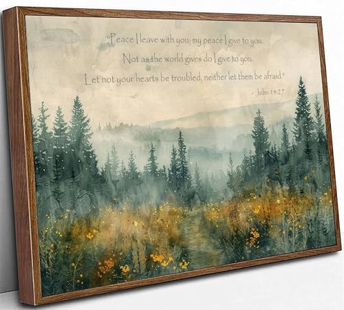 Framed Farm Christian Bible Canvas Wall art 24x36in - color: Bible-Framed, size: 36"L x 24"W