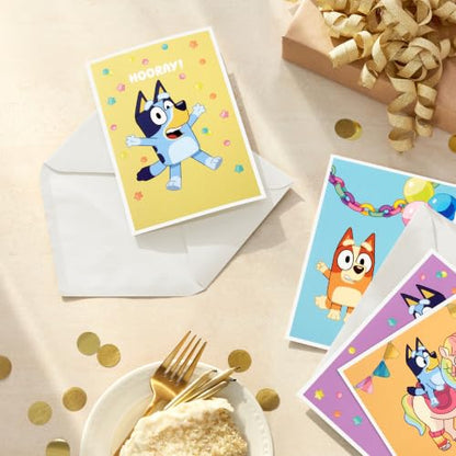 Hallmark Bluey Birthday Cards for Kids, 16-Pack (Bingo and Bluey, Hooray!) - style: Unicorn, Dance Mode, Hooray