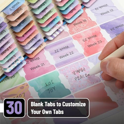 Mr. Pen- Laminated Bible Tabs, 120 pcs, Easy-to-Read & Apply - color: Dreamy Tapestry