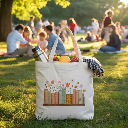 Book Lovers Gifts Canvas Tote Bag Tote Bag for Women Reusable Shoulder Bags for Grocery Beach Work - color: Red
